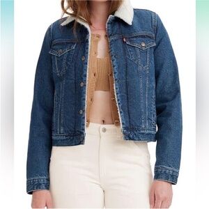 NWT Levi's Blue Sherpa-Lined Denim Jacket